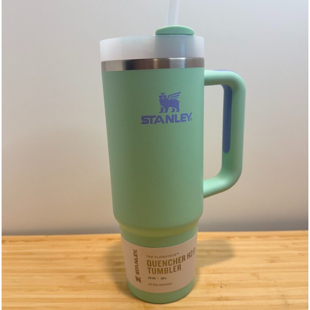 Stanley Quencher H2.0 FlowState 30 oz Tumbler Mint Green Purple NWT - Picture 3 of 13